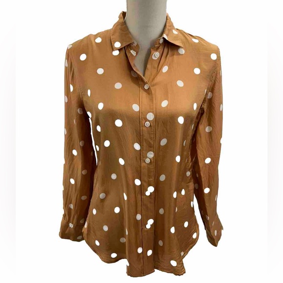J.Crew Collection Hazel polka dot silk button shirt size 2 - Picture 1 of 8